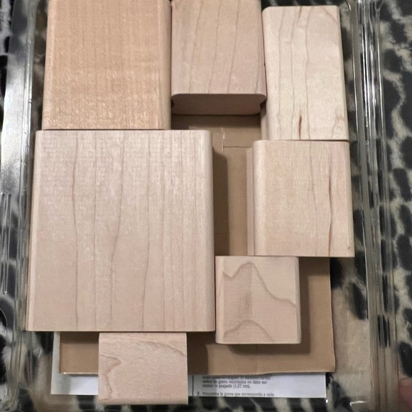 Stampin' Up Snow Globe 7 Piece Wood Rubber Mounted  Stamp Set New - Picture 5 of 5